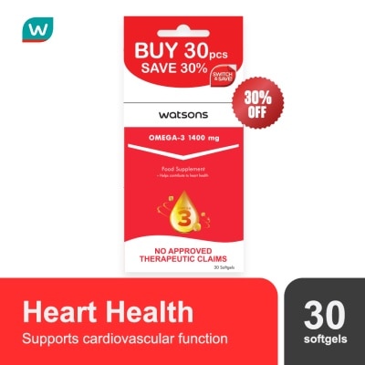 WATSONS GENERICS WATSONS GENERICS Omega-3 Oil Softgel Capsule 1400mg 30s Pack