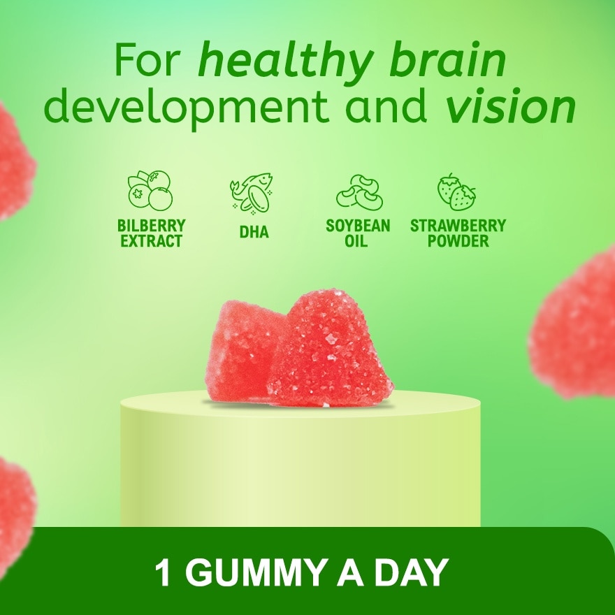 DHA Gummies with Soybeans and Bilberry for Kids