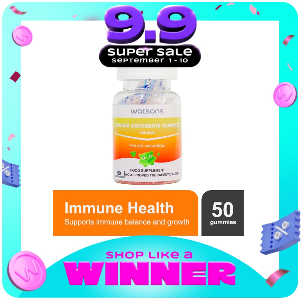 WATSONS GENERICS Sodium Ascorbate Gummies with Zinc and Acerola for Kids (Expiry: Jan. 2027) image