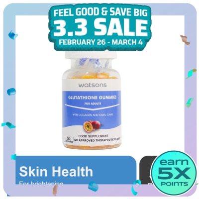 WATSONS GENERICS WATSONS GENERICS Glutathione Gummies with Collagen and Camu Camu for Adults (Expiry: Jan. 2027)