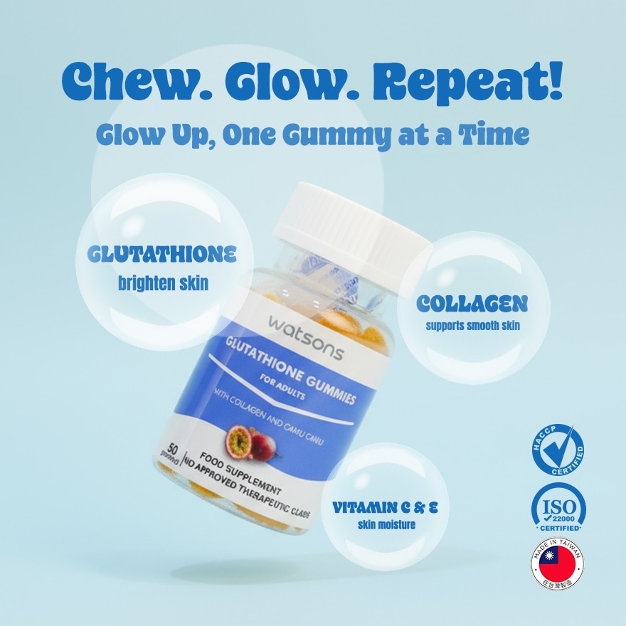 WATSONS GENERICS Glutathione Gummies with Collagen and Camu Camu for Adults (Expiry: Dec. 13, 2025)