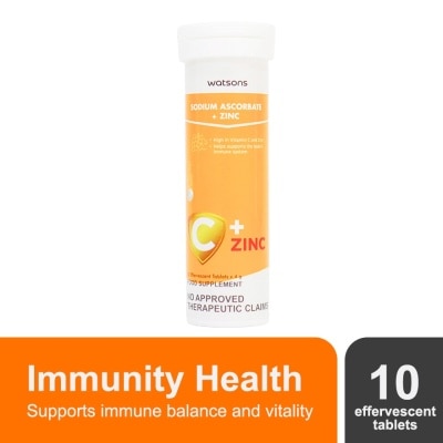 WATSONS GENERICS Sodium Ascorbate + Zinc 1000g/35mg 1 Effervescent Tablet