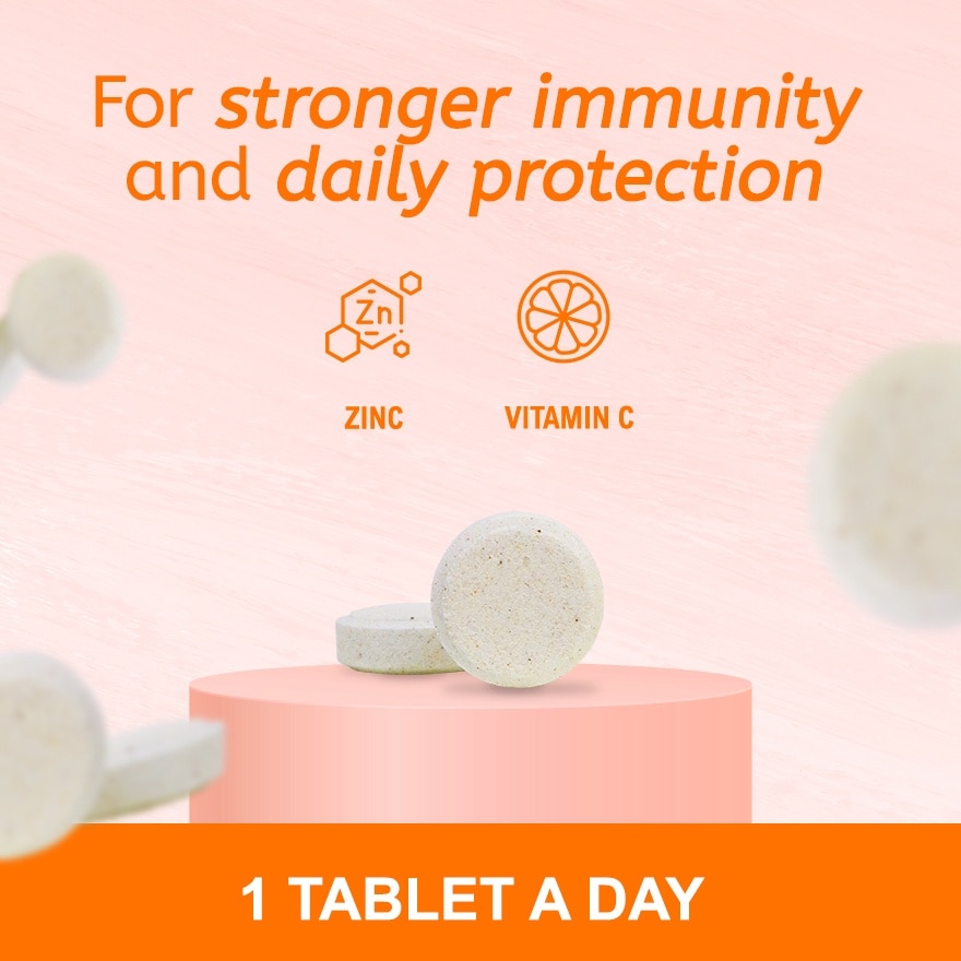 Sodium Ascorbate + Zinc 1000g/35mg 1 Effervescent Tablet
