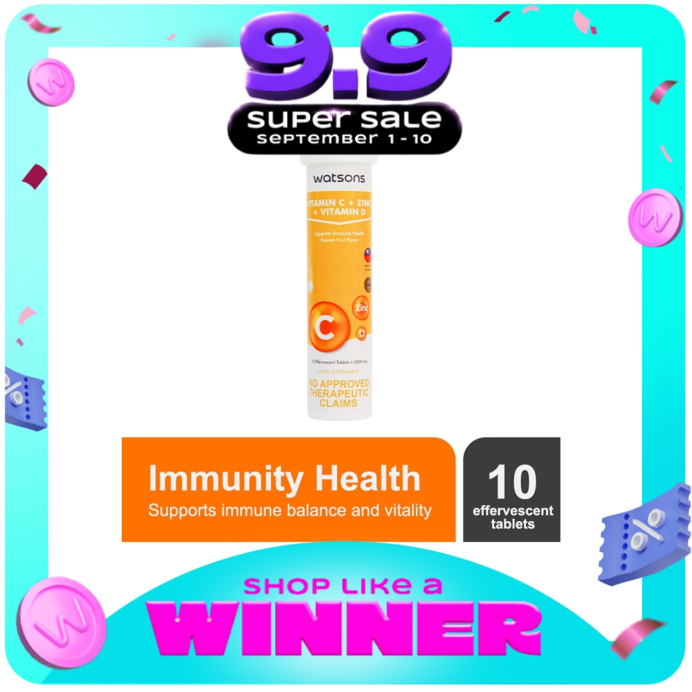 Vitamin C + Zinc + Vitamin D 2500mg per Effervescent Tablet image
