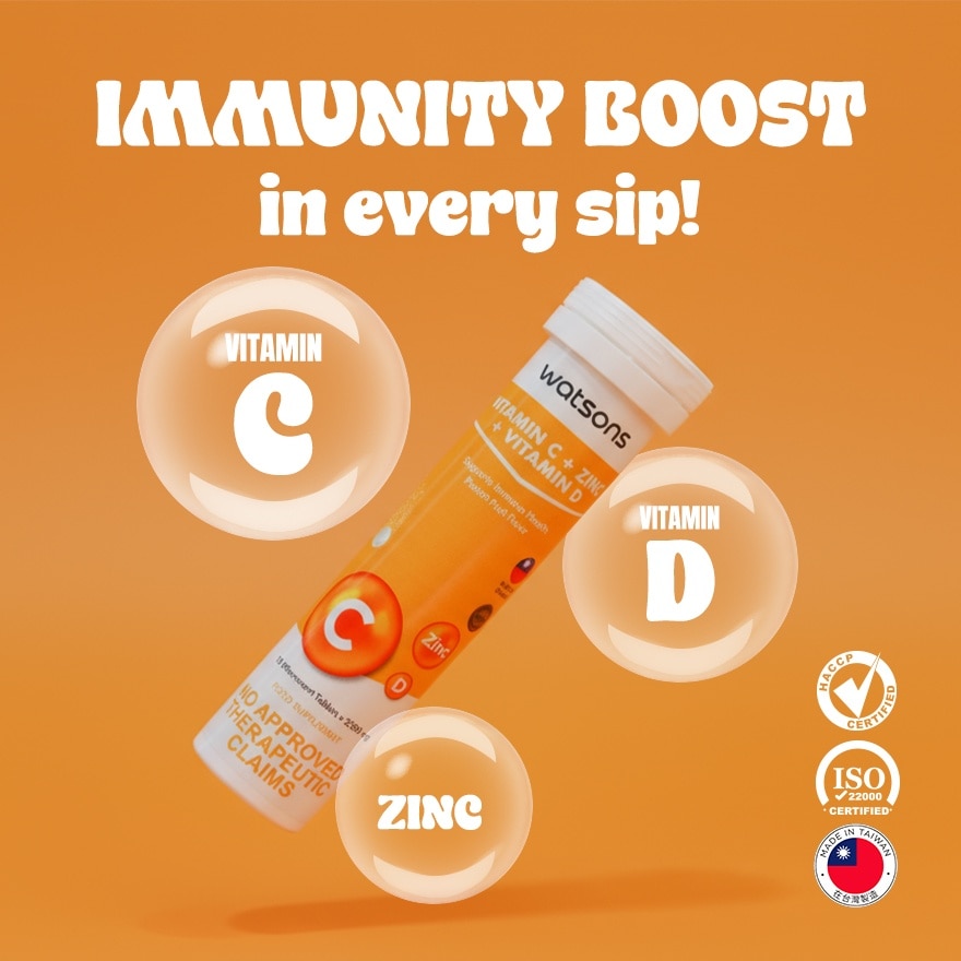 Vitamin C + Zinc + Vitamin D 2500mg per Effervescent Tablet