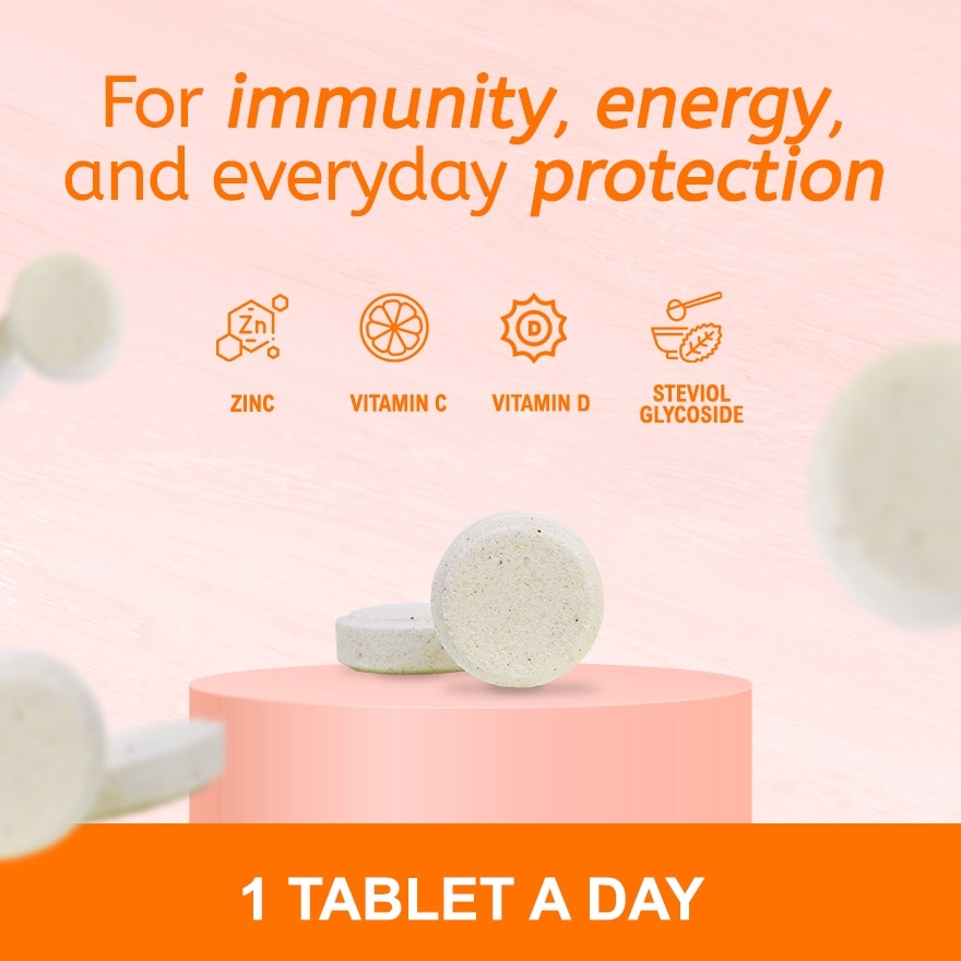 Vitamin C + Zinc + Vitamin D 2500mg per Effervescent Tablet