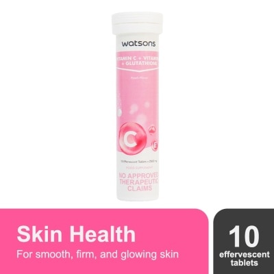 WATSONS GENERICS Vitamin C + Vitamin E + Glutathione Effervescent Tablet 10s