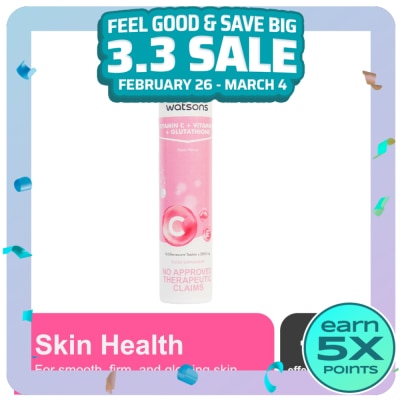 WATSONS GENERICS Vitamin C + Vitamin E + Glutathione Effervescent Tablet 10s