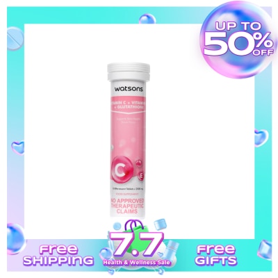 WATSONS GENERICS Vitamin C + Vitamin E + Glutathione Effervescent Tablet 10s