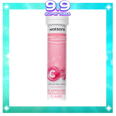 WATSONS GENERICS Vitamin C + Vitamin E + Glutathione Effervescent Tablet 10s