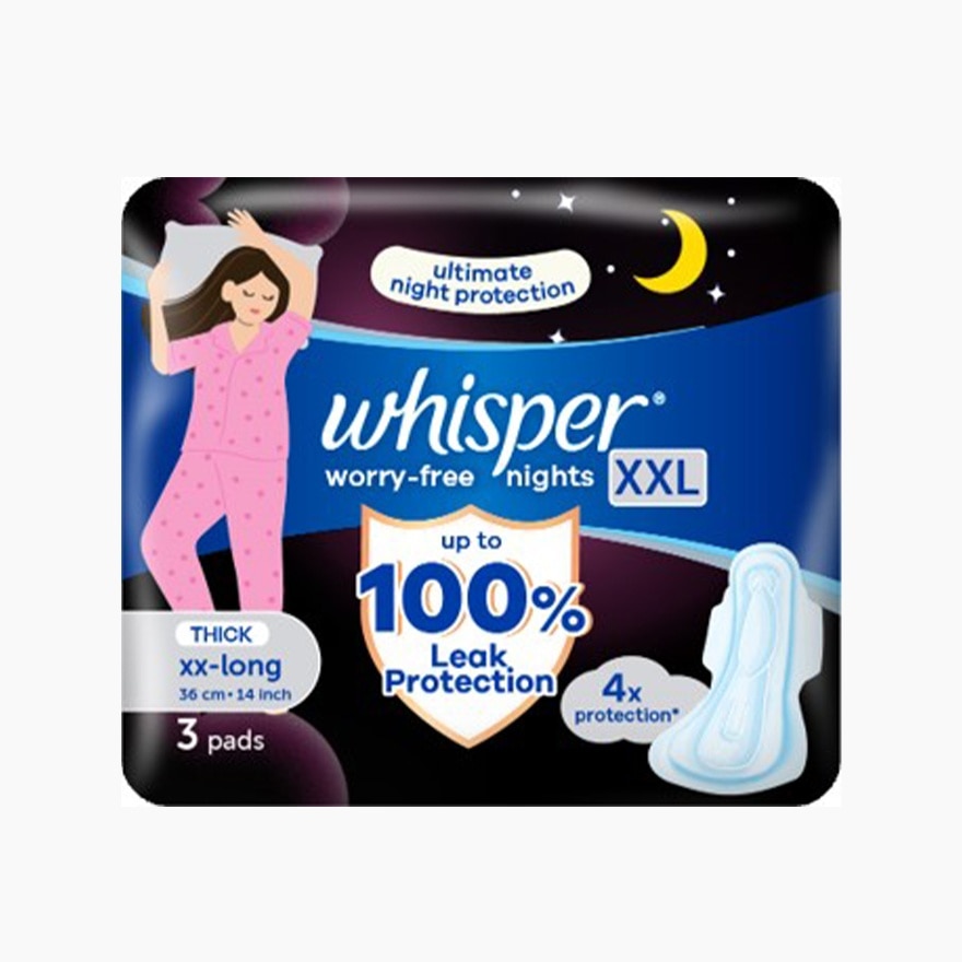 WHISPER Worry Free Nights XXL with Wings 3s