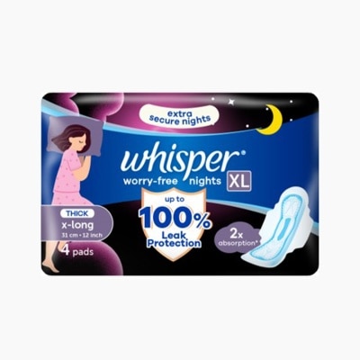 WHISPER WHISPER Worry Free Nights Extra Long with Wings 4s