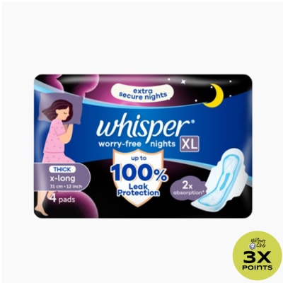 WHISPER WHISPER Worry Free Nights Extra Long with Wings 4s