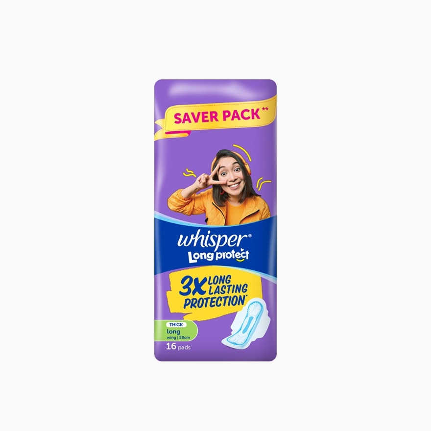 WHISPER Long Protect with Wings 16s